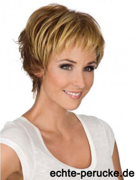 6  inchModerne blonde Boycuts Monofilament Perücken