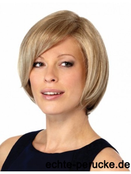 Stil Blonde Kinn Länge Straight Bobs Monofilament Perücken