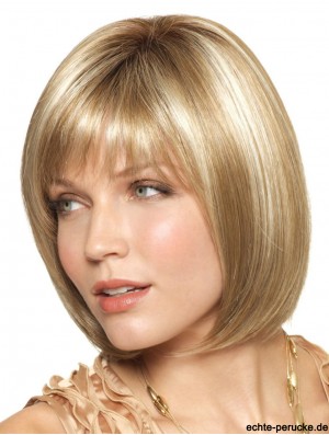 Kinn Länge Blonde Discount 11  inchStraight Bob Perücken