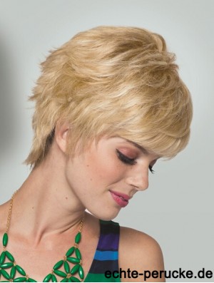 Boycuts Short Straight Blonde 5  inchPraktische Monofilament Perücken