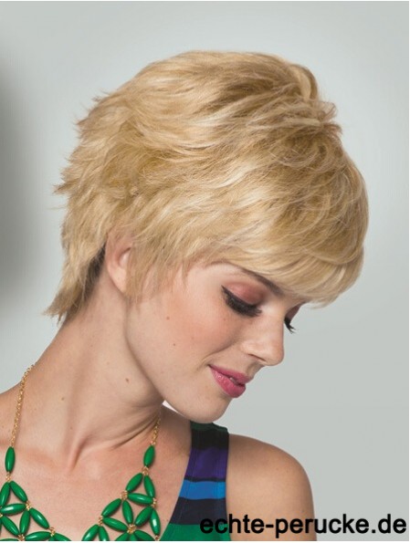 Boycuts Short Straight Blonde 5  inchPraktische Monofilament Perücken