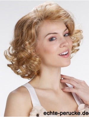 Blonde 12  inchExquisite Kinnlänge Curly Classic Lace Perücken