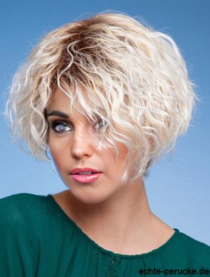 Layered Short Curly Blonde 6  inchErschwingliche Perücken