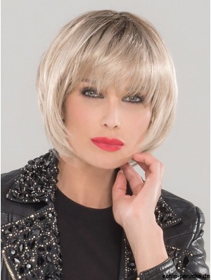 10 Zoll Short Monofilament Platinum Blonde Layered Bob