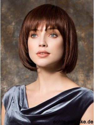 10 Zoll Kinn Länge Monofilament Brown Bob Style Perücke