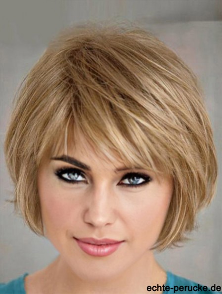 Kurze geschichtete Bob-Frisuren Blonde Farbe Bobs schneiden gerade Stil