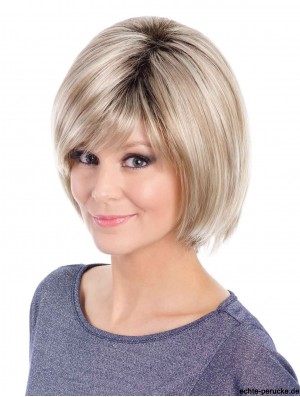 Günstige blonde Bob Perücken Straight Style Kinn Länge mit Capless