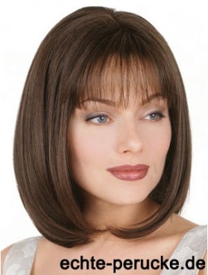 Straight Bob Wig Chin Length Brown Color Bobs Cut With Capless