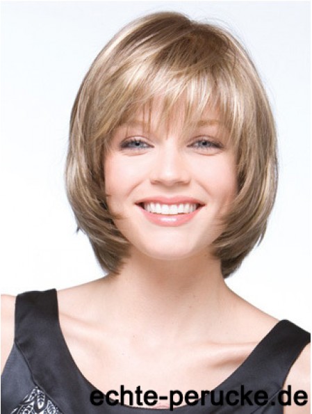 Capless Chin Länge Straight Blonde Discount Bob Perücken