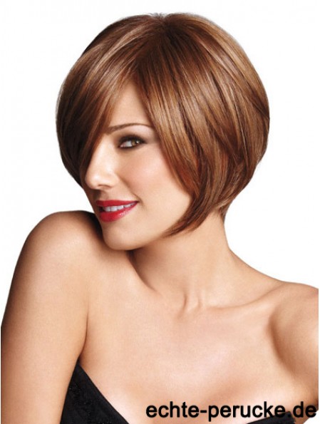 Capless Short Straight Brown Trendy Bob Perücken