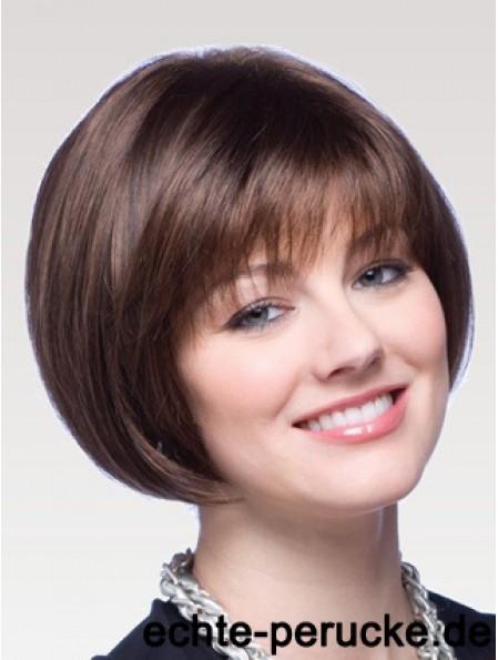 Capless Chin Länge gerade Auburn gute Bob Perücken