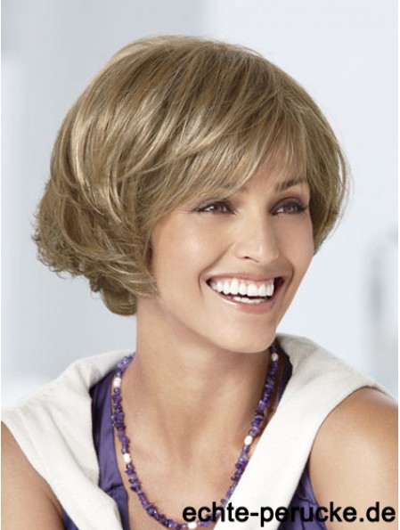 Capless Short Wavy Blonde Große Bob Perücken