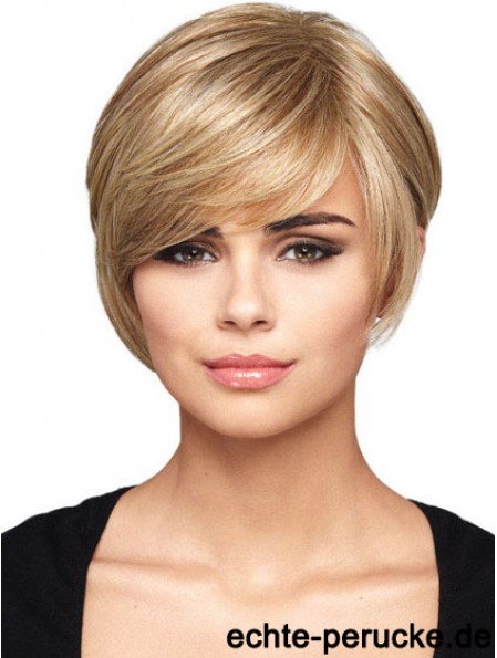 Capless kurze gerade gerade blonde Frisuren Bob Perücken