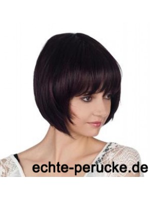 Gerade Kinnlänge Auburn 10 Zoll Capless Günstige Bob Perücken