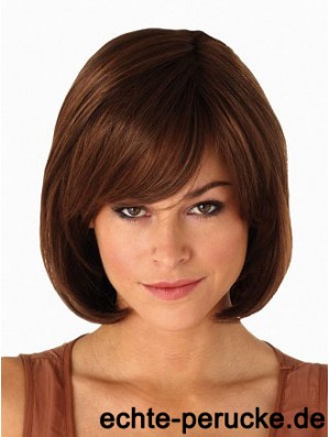 Capless Chin Länge gerade Auburn Modern Bob Perücken