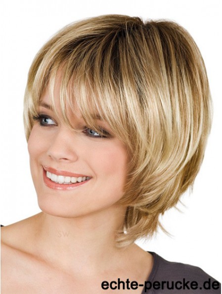 Mit Pony Straight Blonde Capless Erschwingliche Kurze Perücken