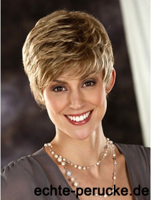 Wellige Boycuts abgeschnittene modische blonde synthetische Perücken