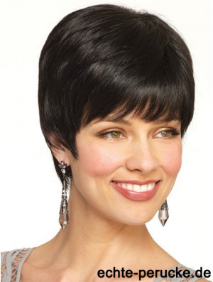 Boycuts Straight Black Capless Beliebte kurze Perücken