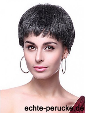 Boycuts Straight Black Capless Frisuren Kurze Perücken