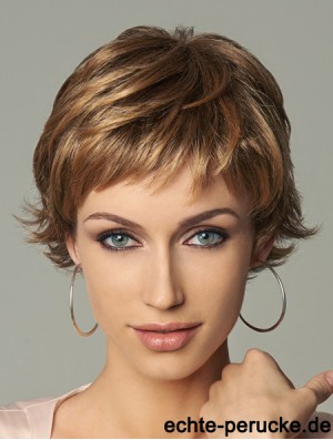 8 Zoll Style Wavy Layered Blonde Short Perücken