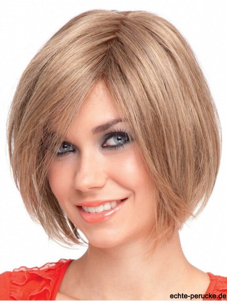 Bobs Perücke Kinn Länge Straight Style Blonde Farbe Mit Capless