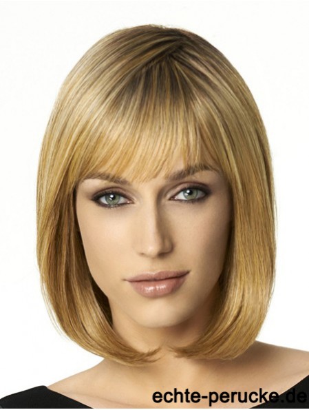 Schulterlange Bobs 12 Zoll Straight Blonde Medium Perücken