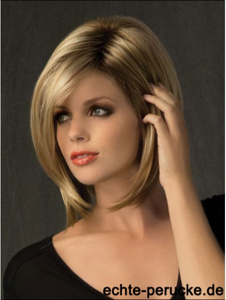 Geeignete gerade blonde Kinnlänge Bobs Mittlere Perücken