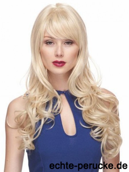 Blonde Perücken mit Pony Synthetic Capless Wavy Style Long Length