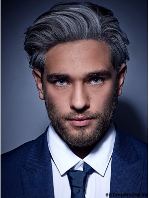 Synthetische Capless Grey Short Straight Herren Perücken zu kaufen UK