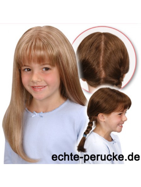 Monofilament Synthetic Long Blonde Straight Perücken für Kinder UK