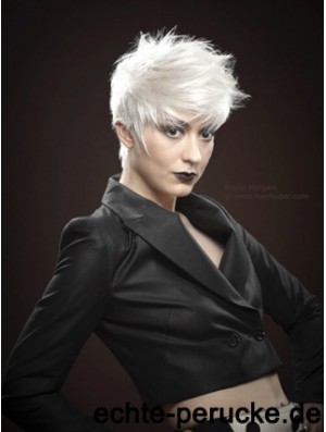 Mono kurze Perücken mit Remy Monofilament Boycuts Straight Style