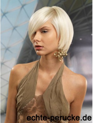 Monofilament Bobs Short Straight 10 Zoll Platinblond Günstigste Mode Perücken