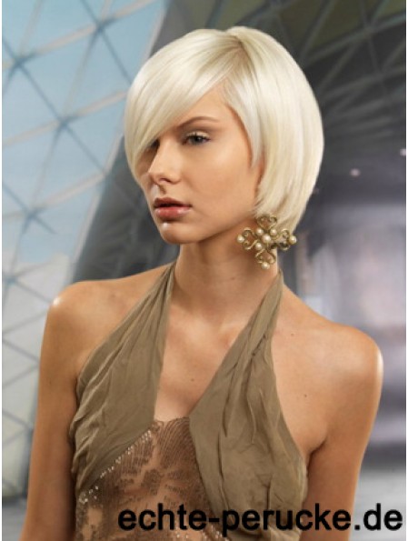 Monofilament Bobs Short Straight 10 Zoll Platinblond Günstigste Mode Perücken