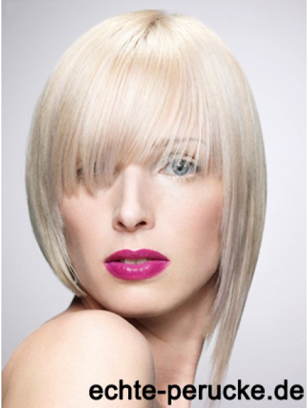 Monofilament Bobs Short Straight 10 Zoll Platinblond New Fashion Perücken