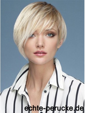 Capless Boycuts Short Straight 10 Zoll Platin Blonde Sassy Fashion Perücken