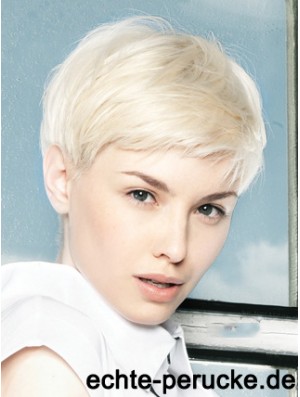 Lace Front Perücke Platin Farbe Short Length Straight Style Boycuts