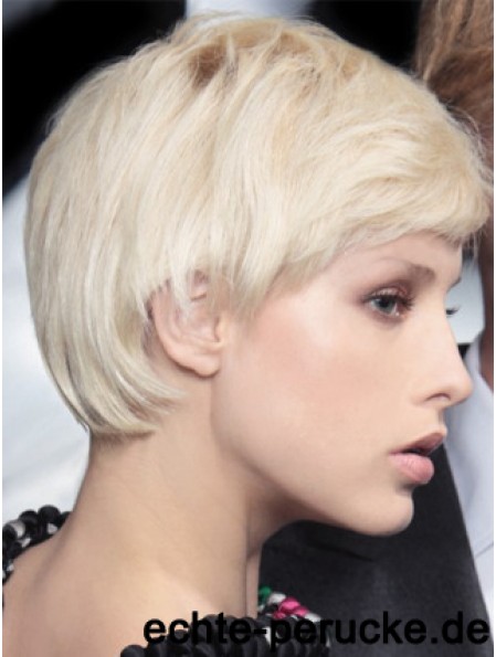 Monofilament Boycuts Short Straight 8  inchPlatinblonde Incredible Fashion Perücken