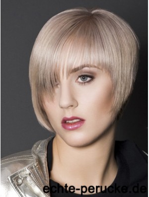 Capless Boycuts kurze gerade 10 Zoll platinblonde schlanke Mode Perücken