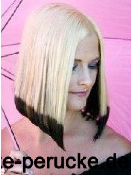 14  inchOmbre / 2 Tone Chin Länge Bobs Straight Good Lace Perücken