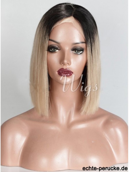 Kinnlänge Ombre / 2 Tone Straight Bobs Unglaubliche Afroamerikaner Perücken