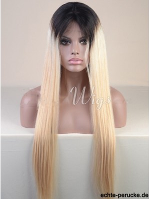 Long Ombre / 2 Tone Straight ohne Pony Günstigste Afroamerikaner Perücken