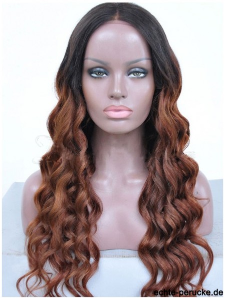 Long Ombre / 2 Tone Wavy ohne Pony Gute Afroamerikaner Perücken