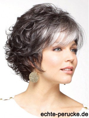 Classic Cut Perücke Grey Cut Short Length Curly Style mit Capless