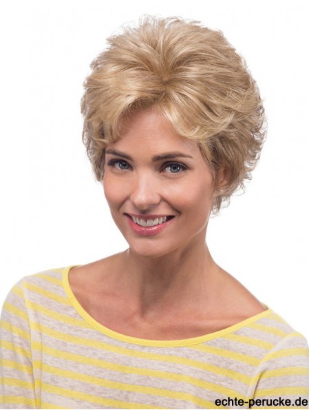 Curly Blonde Natural Short Classic Perücken