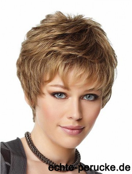 Blonde Perücken Boycuts verkürzte Länge Capless Synthetic Wavy Style