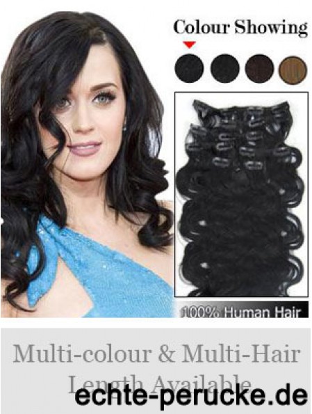 Online Black Wavy Remy Echthaarspange in Haarverlängerungen