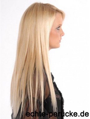 Beliebte Blonde Straight Remy Echthaarspange in Haarverlängerungen