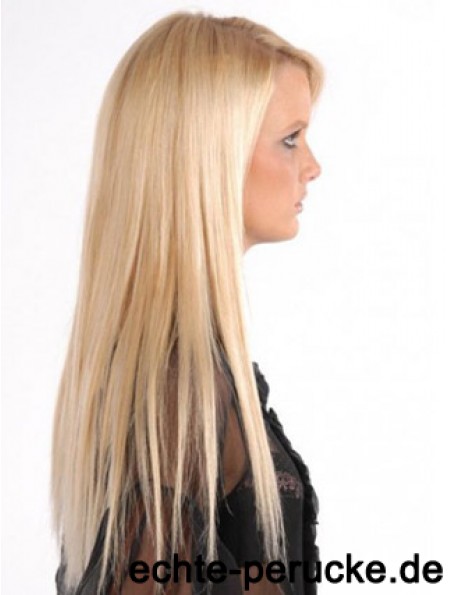 Beliebte Blonde Straight Remy Echthaarspange in Haarverlängerungen