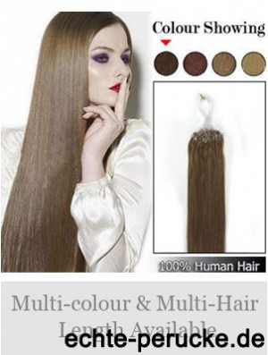 Fabulous Brown Straight Micro Loop Ring Haarverlängerungen