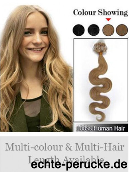 Stilvolle blonde gewellte Micro Loop Ring Haarverlängerungen